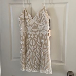 White Sequin Party Dress